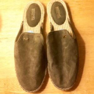 Michael Kors Green Suede Backless Espadrilles